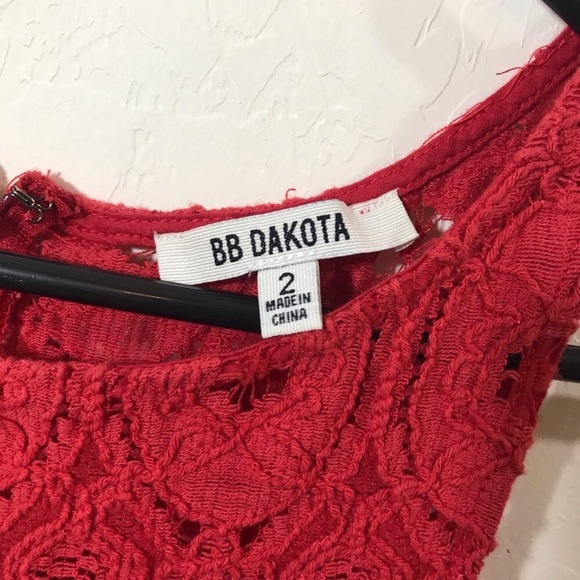 BB Dakota Women’s Size 2 Coral Lace Mini Skater Dress - Picture 5 of 6